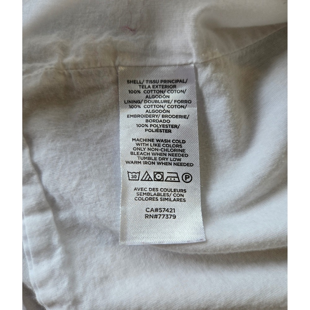 Ann Taylor Factory Eyelet Embroidered Blouse Boho Feminine Cottagecore Romantic - Picture 4 of 5